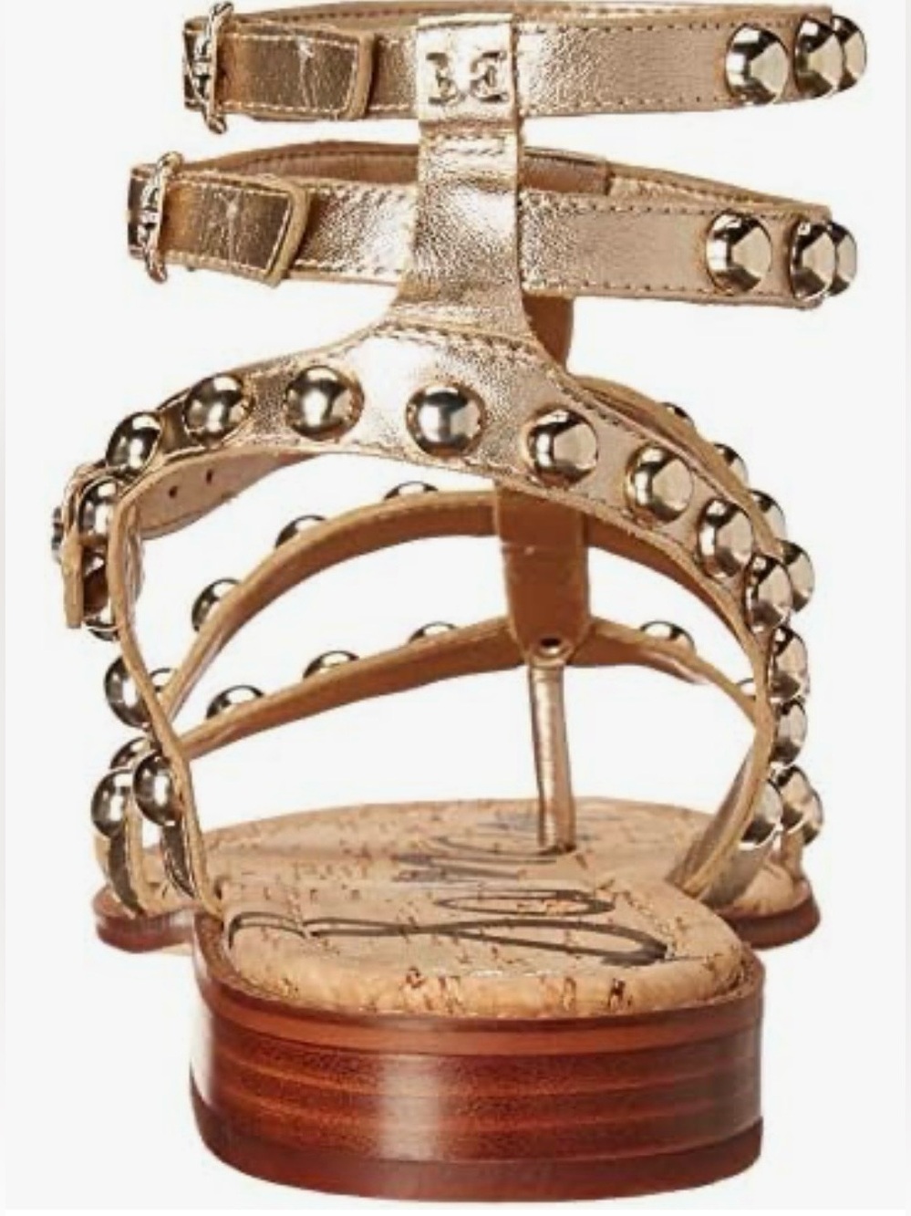 Sam Edelman Eavan Gold Leather Studded Gladiator Sandals - Picture 4 of 12